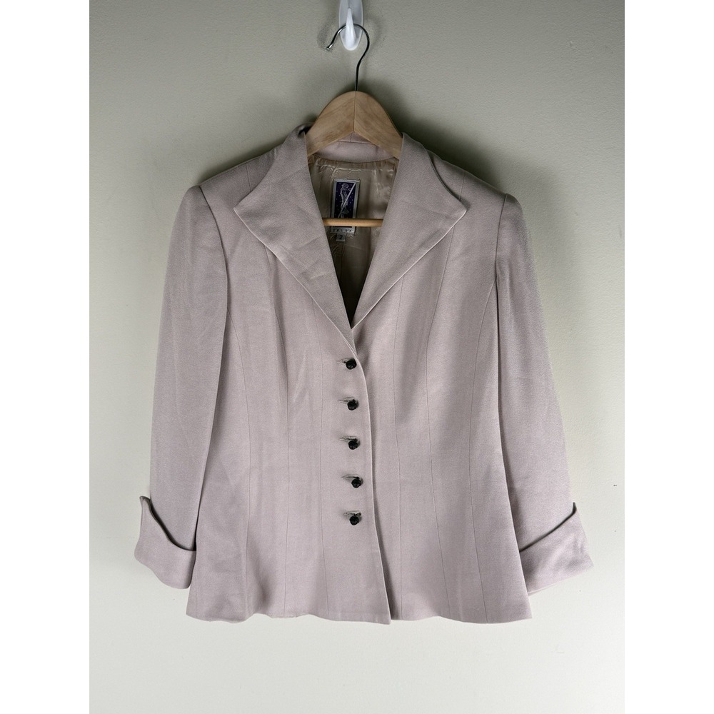 Vintage Zelda Women's Size 2 Soft Pink Short Blazer Jacket Rolled Cuff Lined